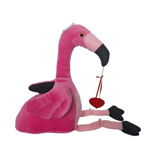 Dan Dee Pink Flamingo Valentine Heart Plush 19 Inch - Picture 3 of 8